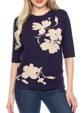 Wrapper Women's Elbow Sleeve Sweater floral size xl